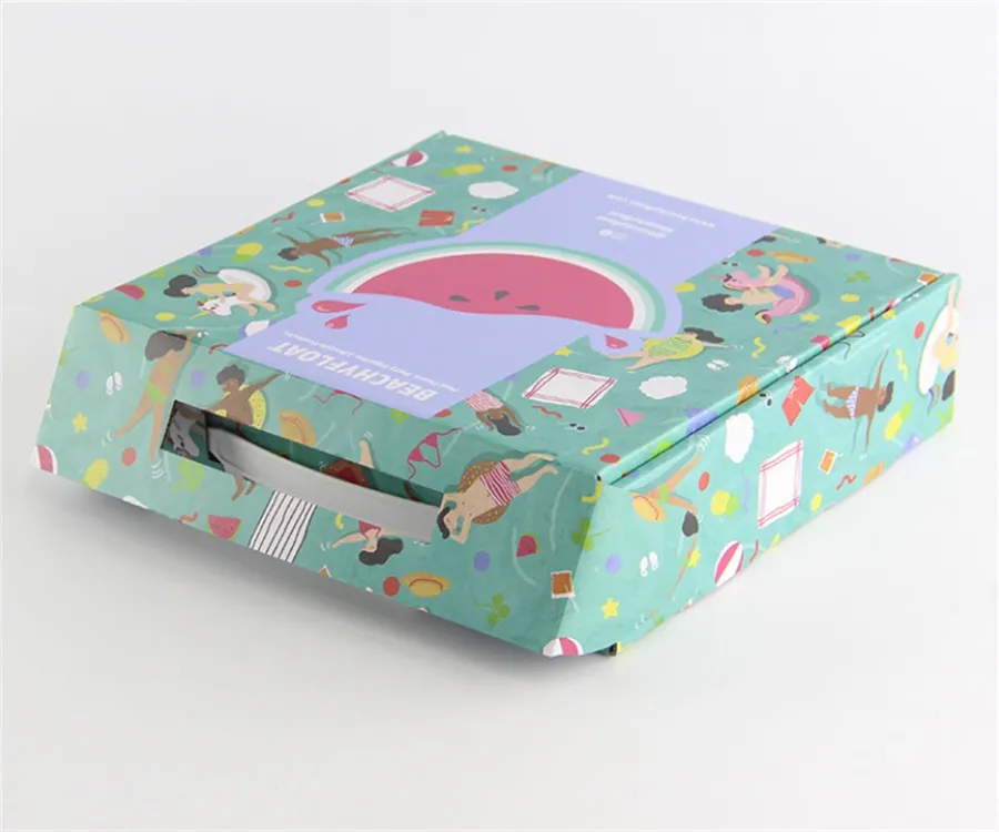 Paper cardboard suitcase mailer box with handle